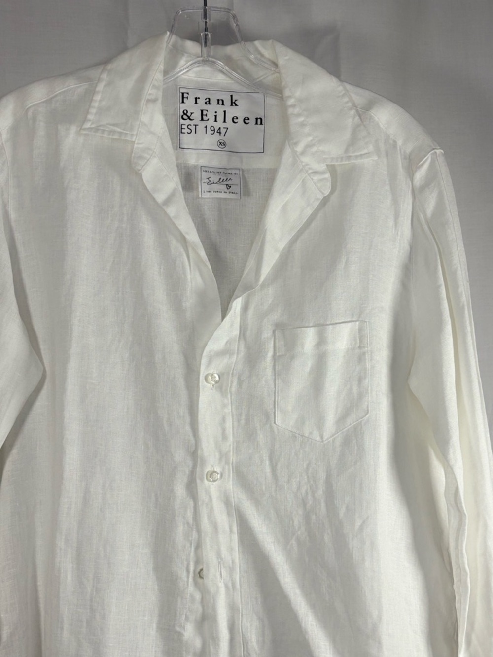 EUC Frank & Eileen White 100% Linen Women’s Button-Up Shirt Size XS - Picture 2 of 10